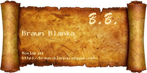 Braun Blanka névjegykártya